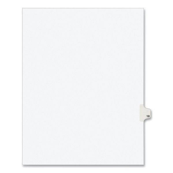 Avery Dennison Numerical Index Tab-18, 8-1/2 x 11", White, PK25 01018